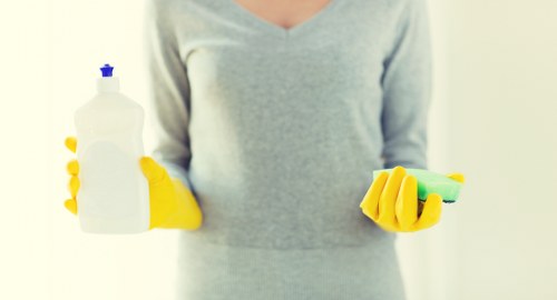 After builders cleaning in a Finsburypark home after renovation