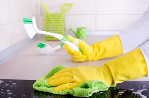 Reception and communal office area being maintained by local cleaners