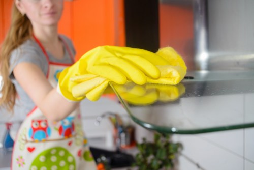 Local cleaning team working in a Finsburypark flat after tenancy end