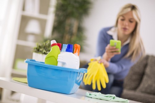 Local short-let cleaner preparing a bathroom in Finsburypark