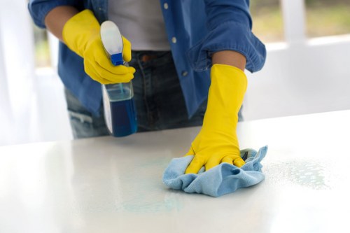 Local gutter maintenance service for a mixed-use building